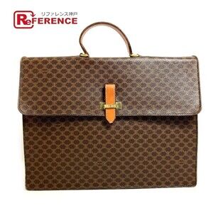 Celine Macadam Handbag Document Bag Business Leather Brown